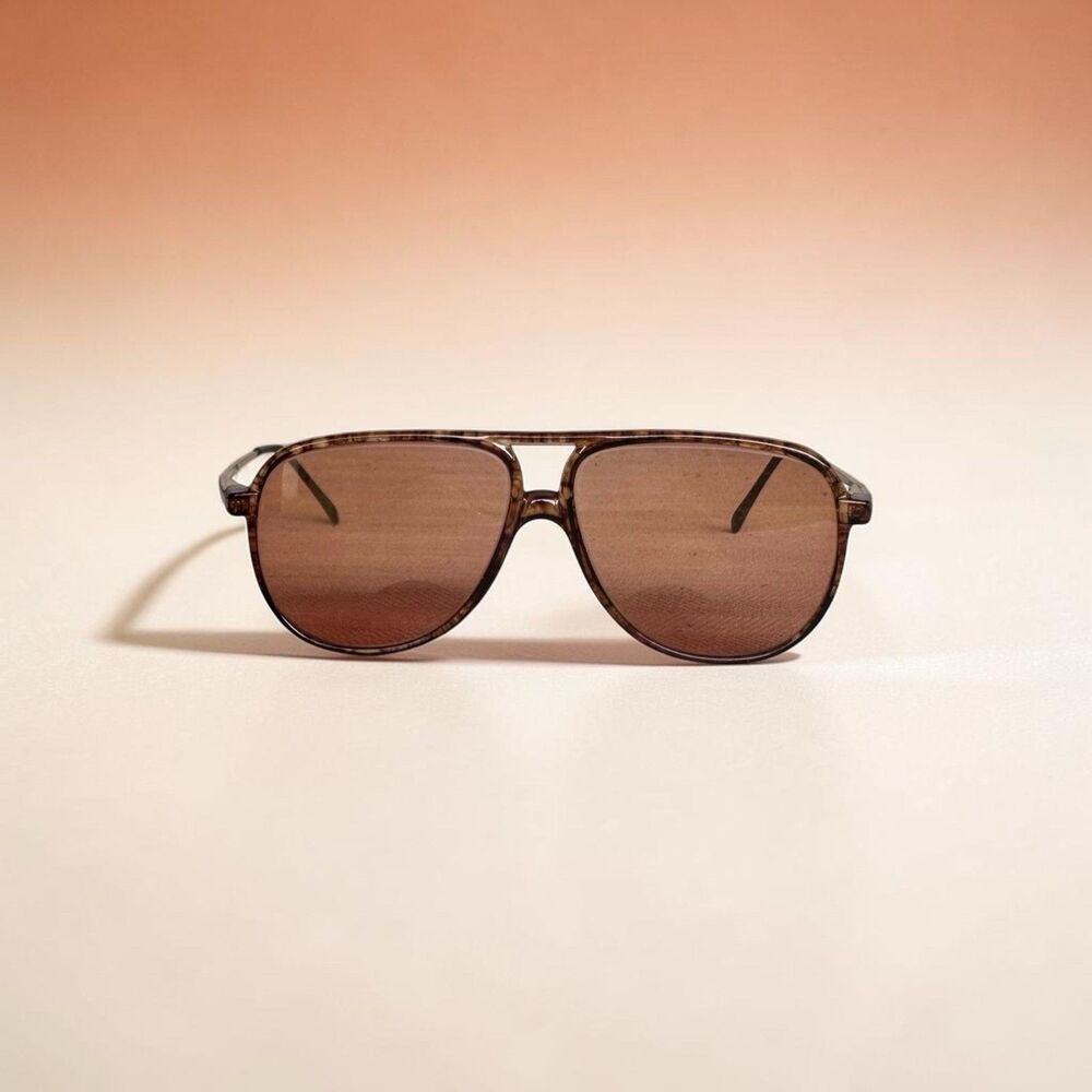 Vintage Luxottica 313 Carbotortoise Aviator Sunglasses Frame | Made in Italy